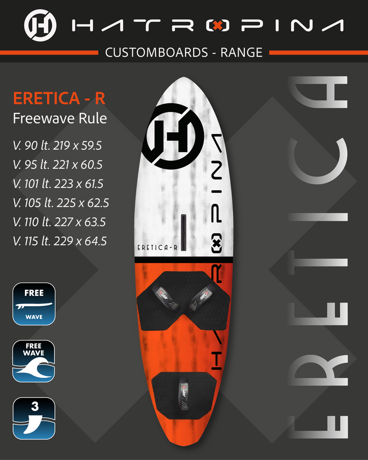 Tabla Hatropina Custom Board "ERETICA S" - FREEWAVE STUBBY Thruster 98lt 