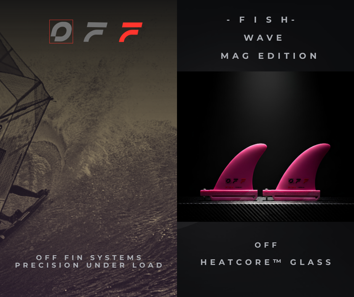 Pinne OFF FINS -FISH- Thruster/Quad Wave laterali - HeatCore™ Glass Mag edition